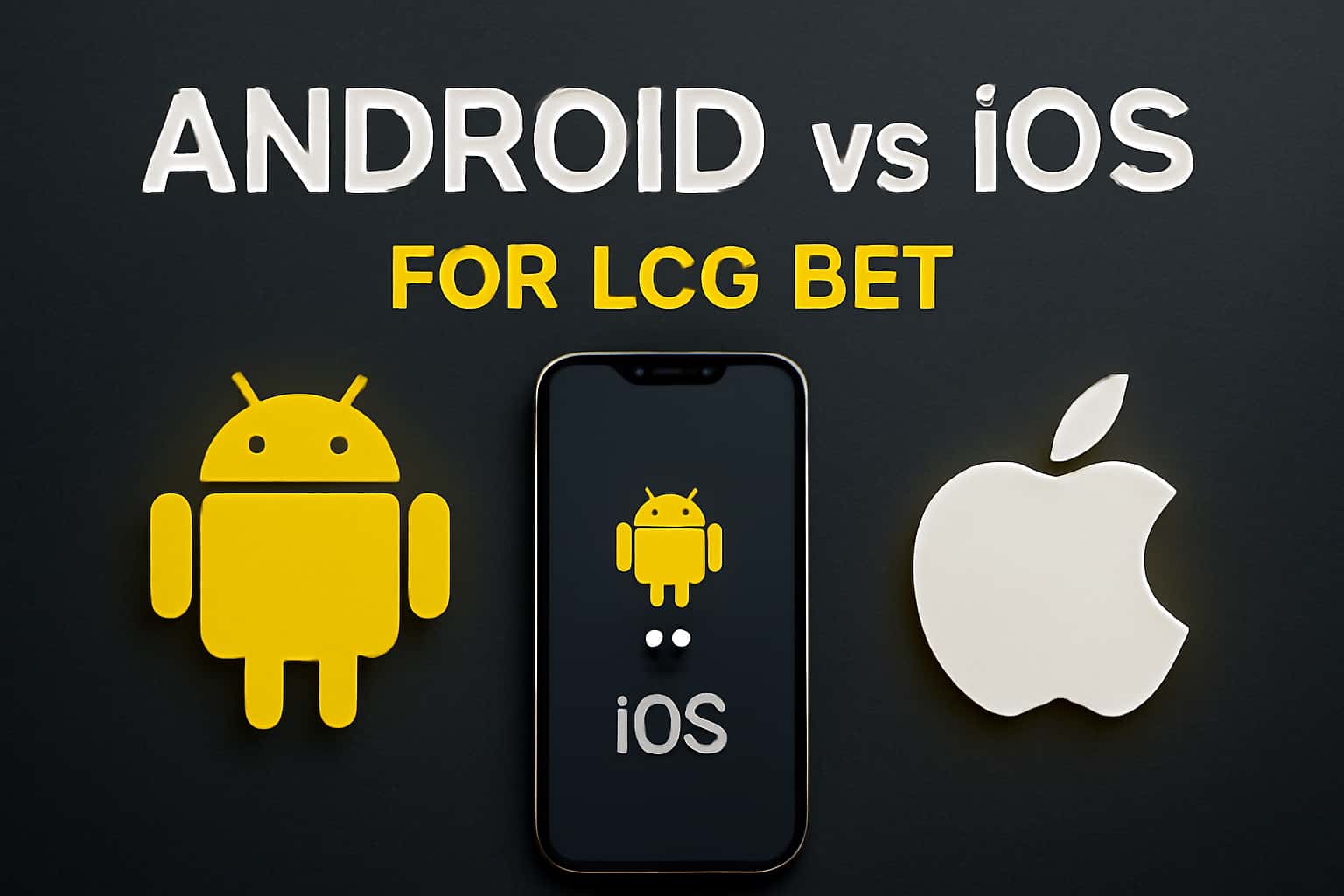 Informational graphic comparing Android and iOS for LCG BET