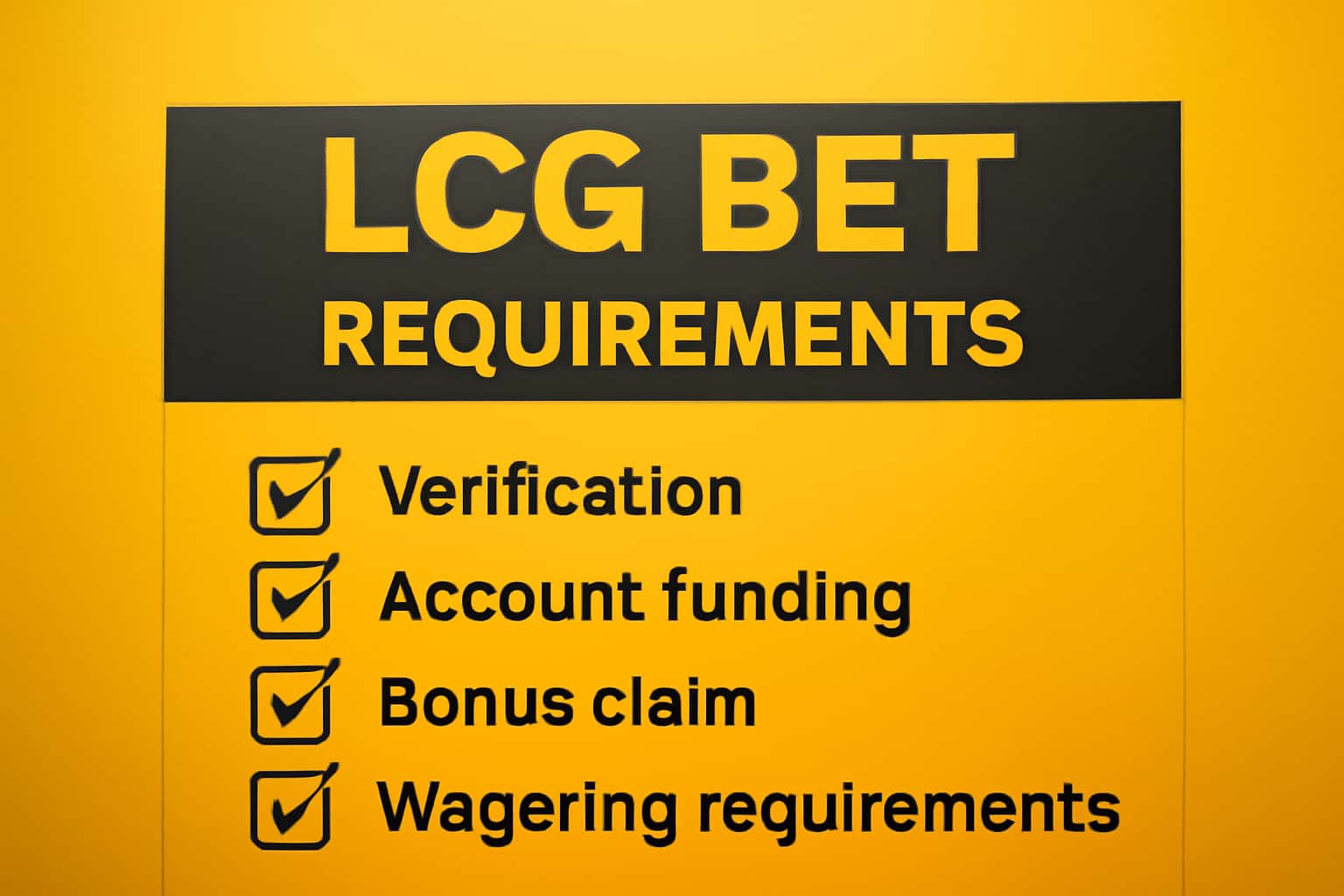 Informational graphic showcasing LCG BET app requirements.
