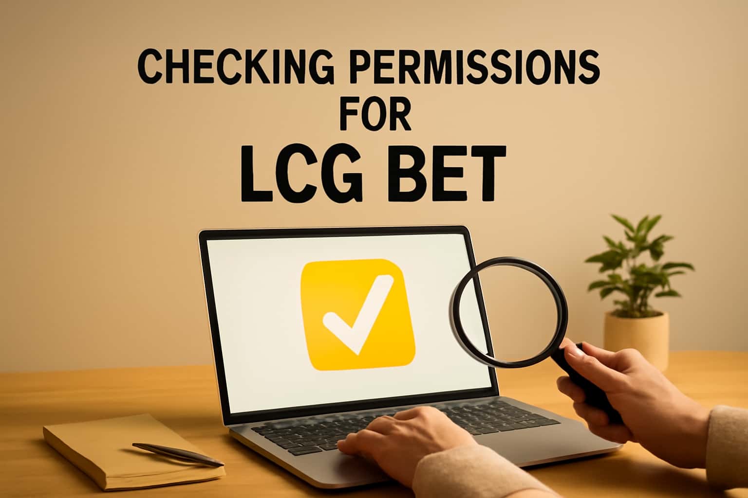 An informational visual illustrating the concept of checking permissions for the LCG BET app.