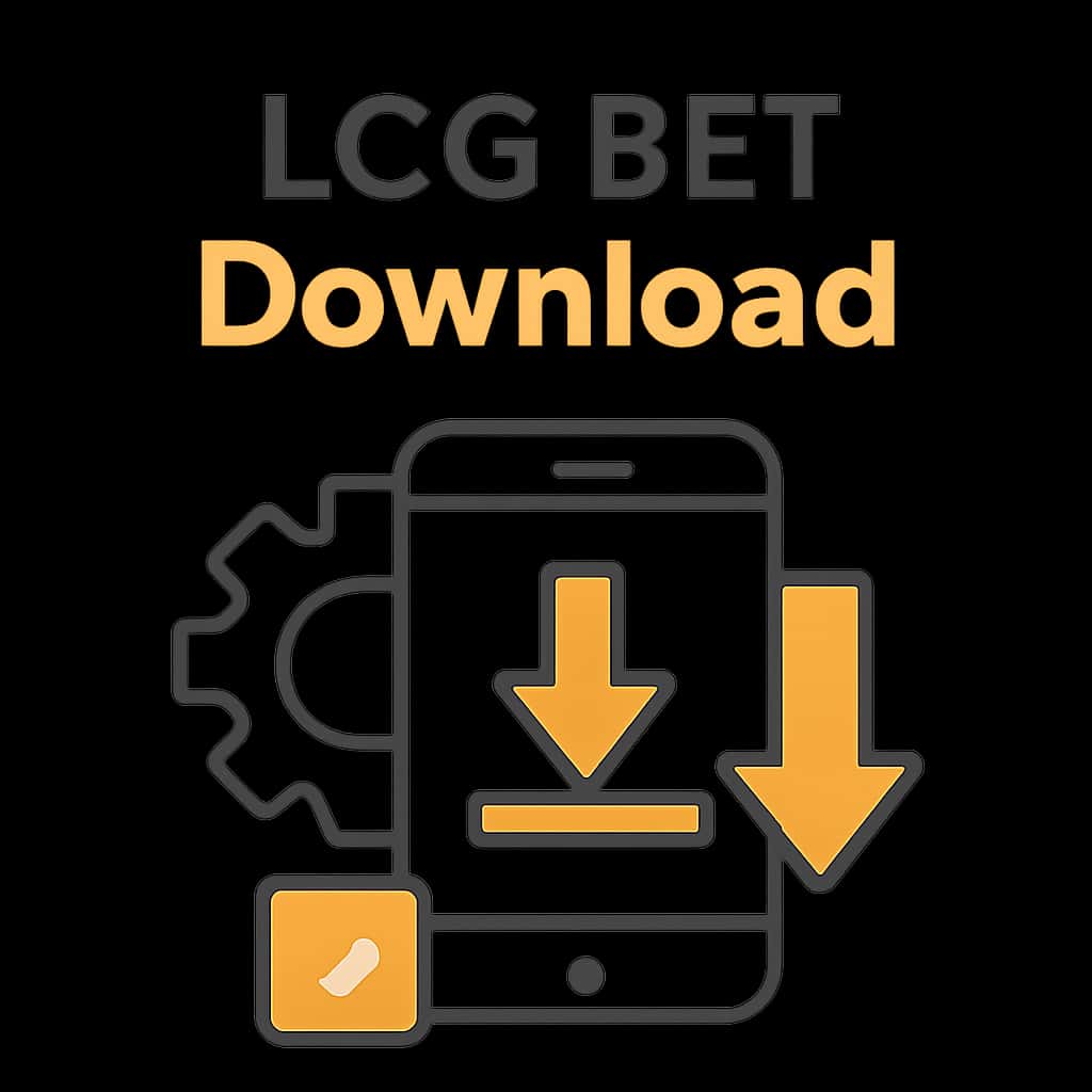 Diagram explaining LCG BET Download process with '#fcc603' accents