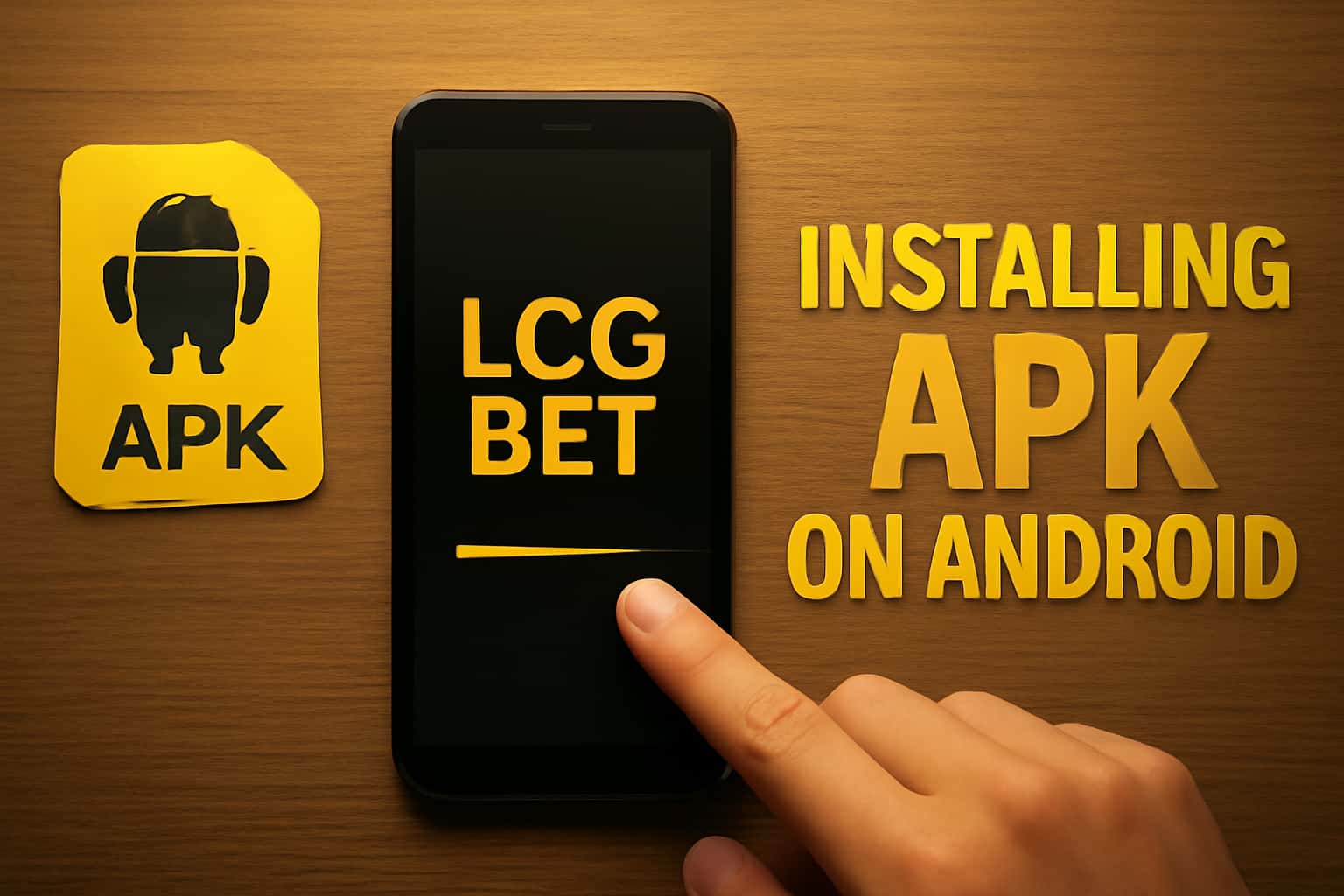 An informative scene illustrating the process of Installing LCG BET APK on Android.