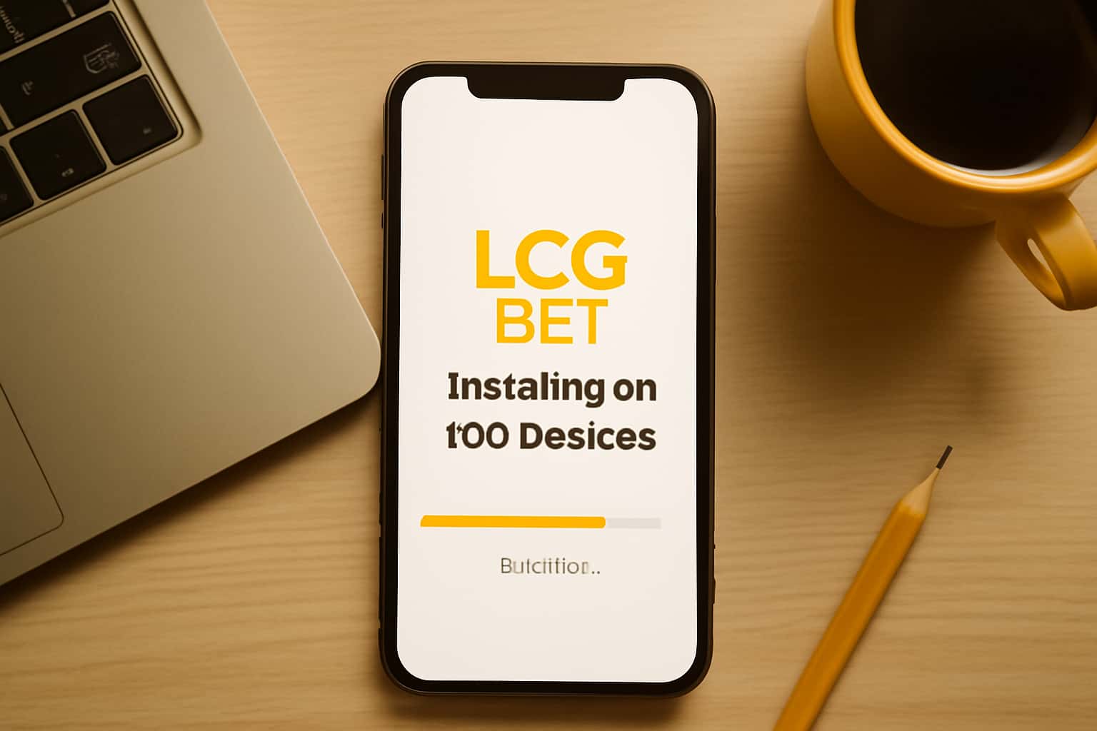 An informative visual scene depicting the steps for installing LCG BET on iOS devices.
