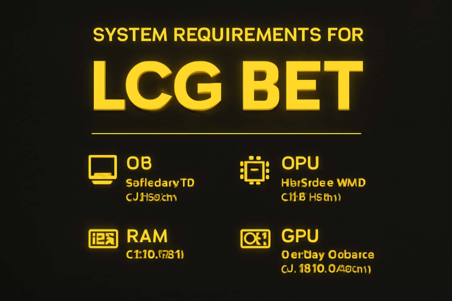 An informational scene highlighting system requirements for LCG BET.