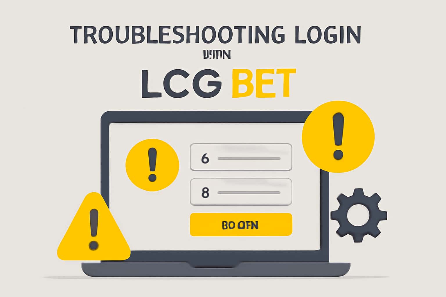 An informative illustration showcasing troubleshooting steps for LCG BET login issues.